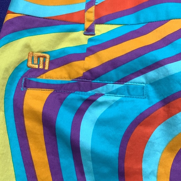 Men’s Loudmouth golf shorts multicolored wavy Torrey Lines men’s size 42 Groovy! - Picture 11 of 16